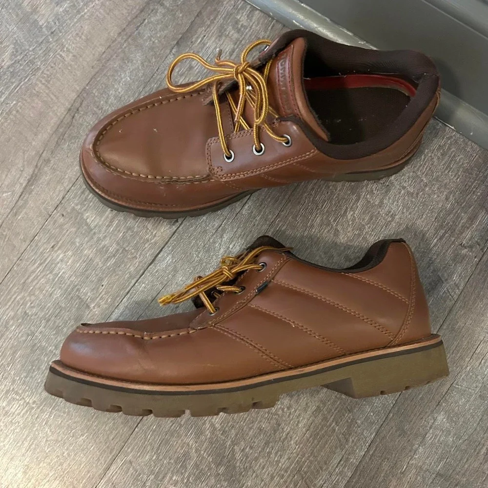 Tommy Hilfiger Leather Men's Size 11 Boots - Brown Chunky Rugged Work